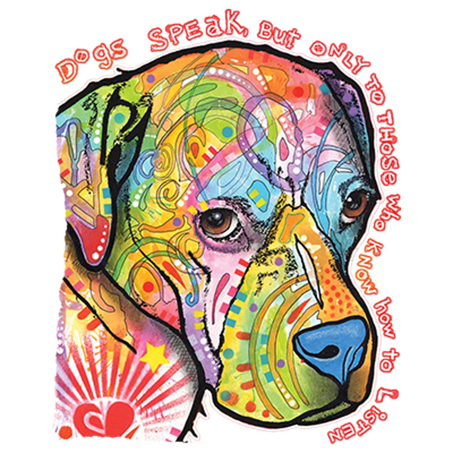 Dog Speak but Only to Those Who Know How Listen Printed T-Shirt-Black