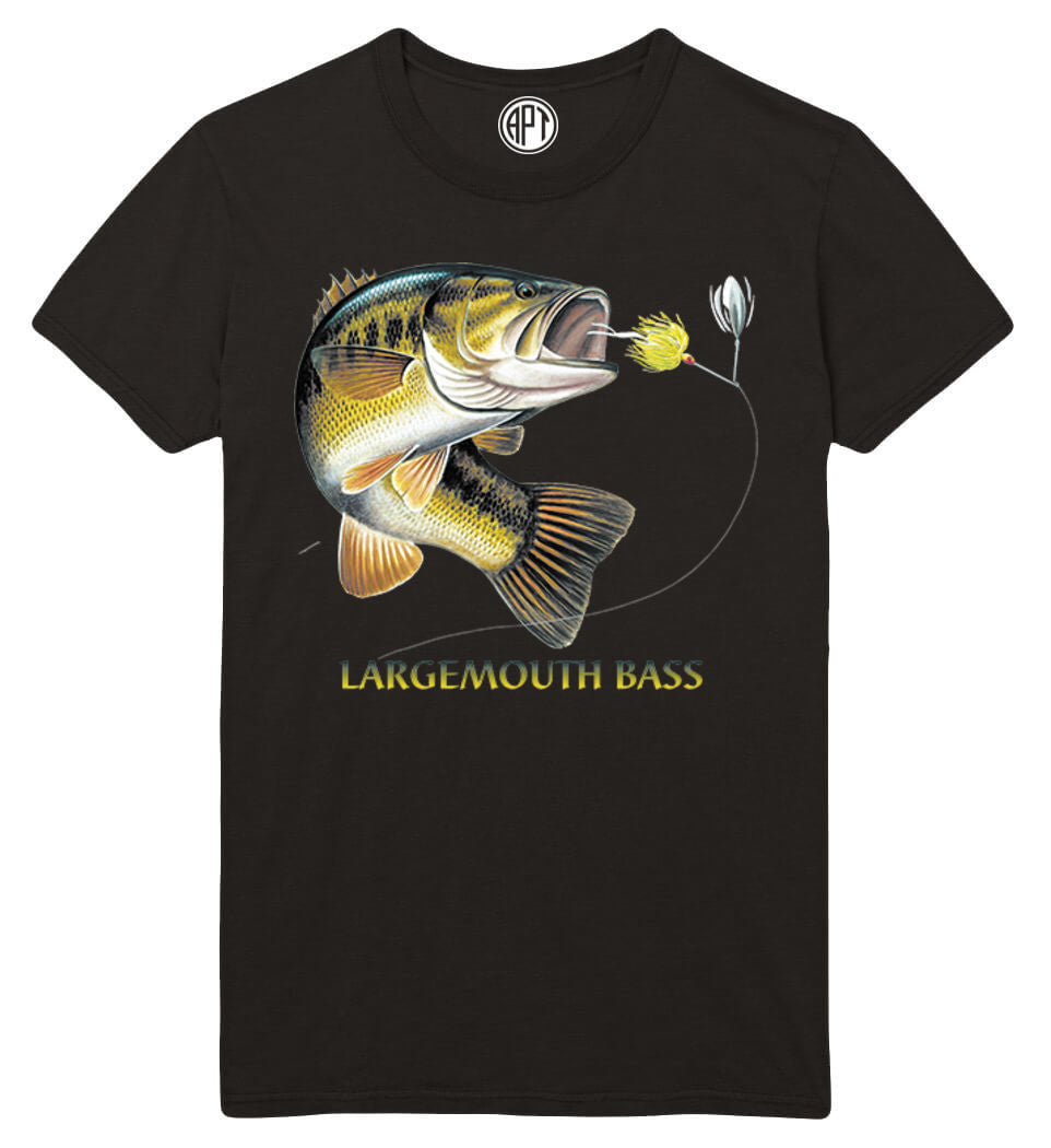 Largemouth Bass Printed T-Shirt-Black