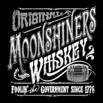 Original Moonshine Whiskey Printed T-Shirt-Black