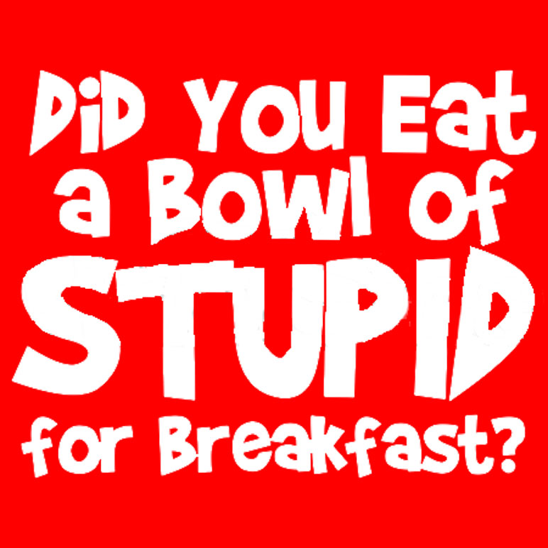 Did You Eat a Bowl of Stupid Printed T-Shirt-Black