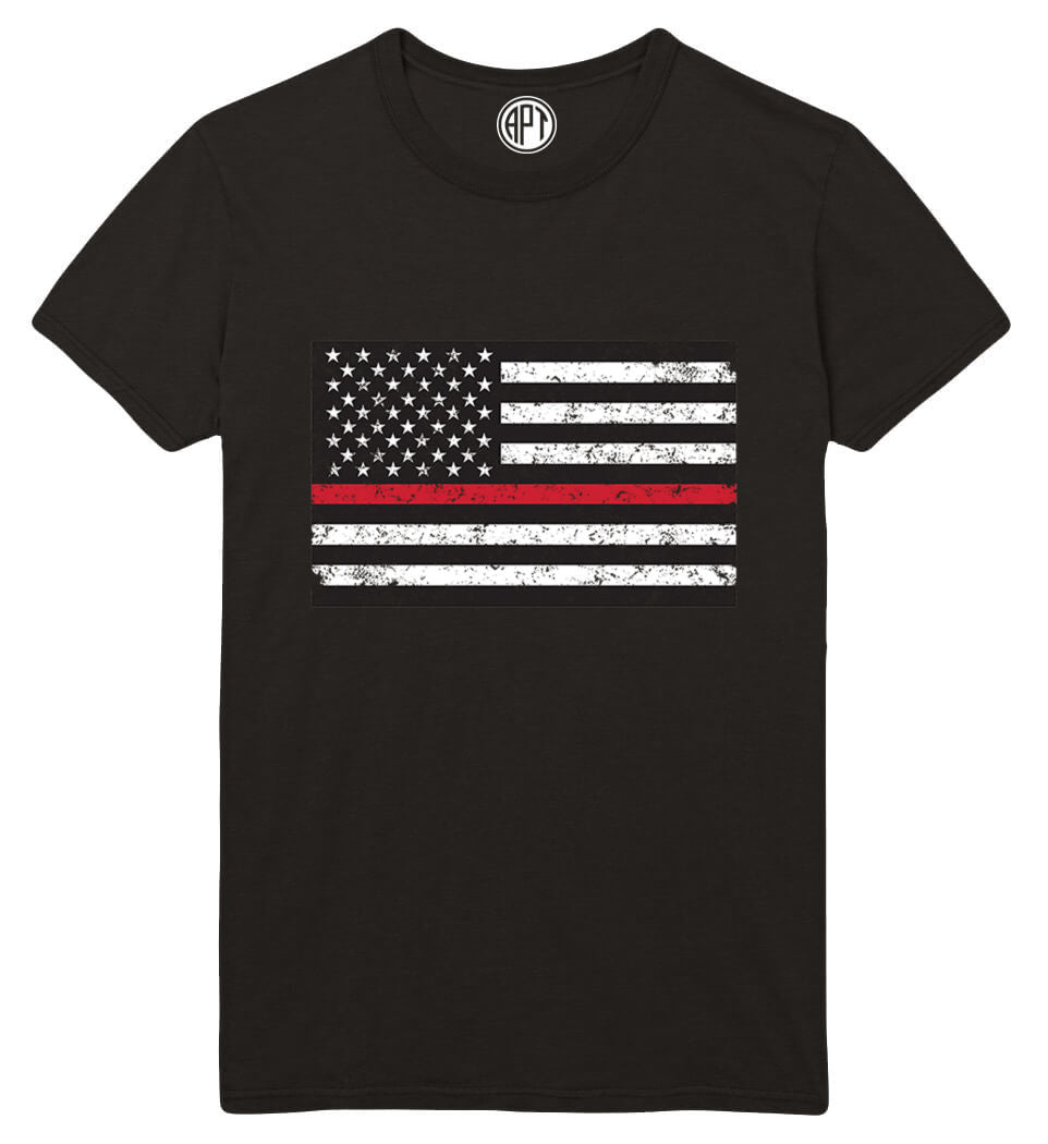 Fighfighters Thin Red Line Printed T-Shirt-Black