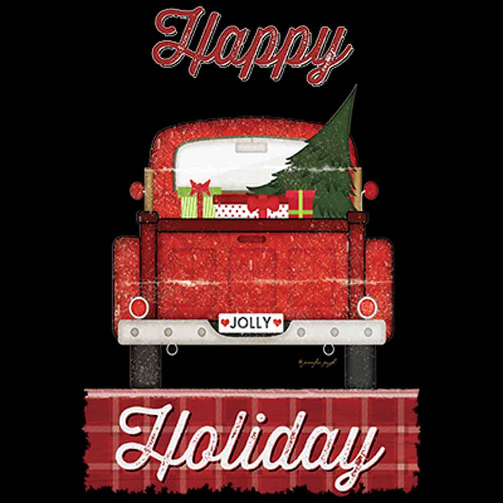 Happy Holiday Truck Printed T-Shirt-Athletic-Gray