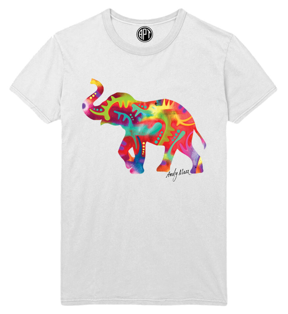 Good Luck Elephant Printed T-Shirt-White