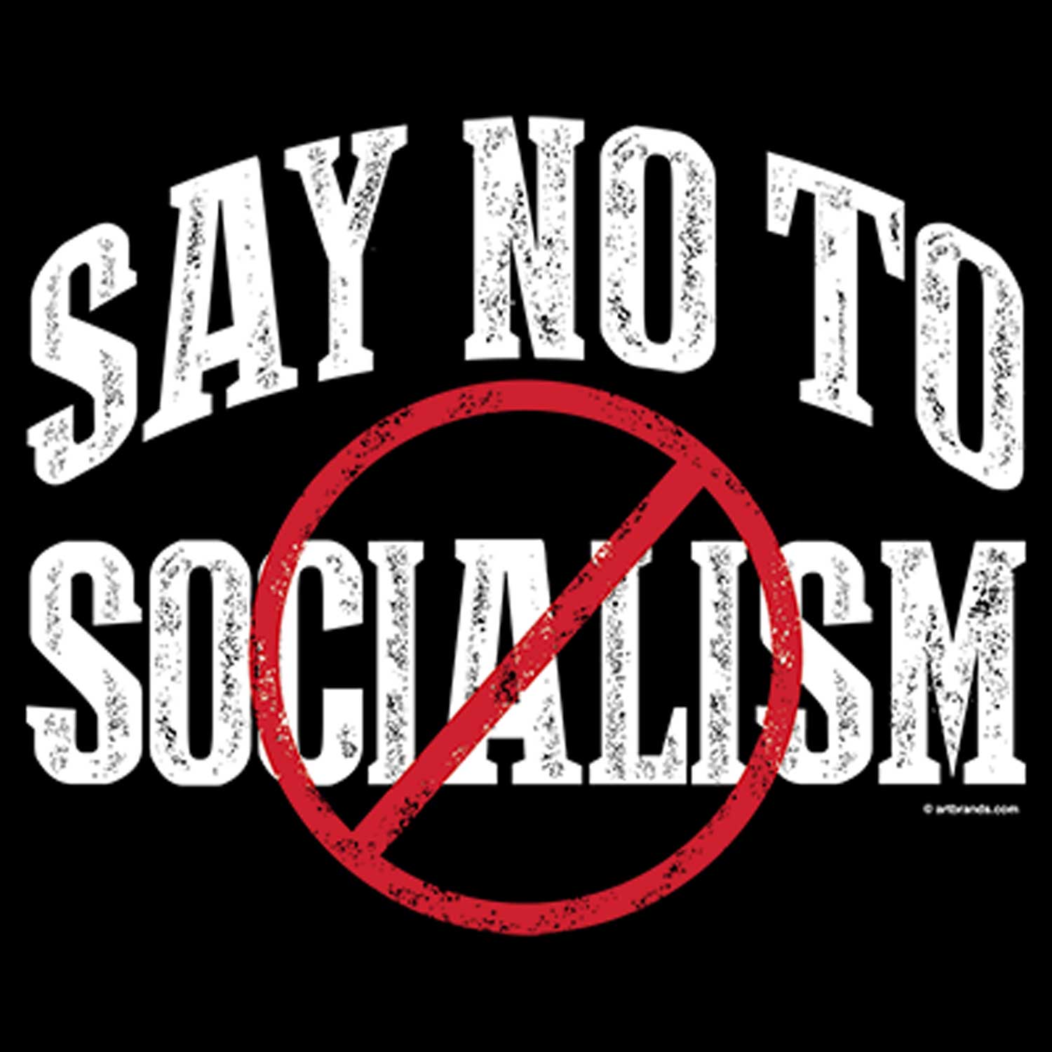 Say No To Socialism Printed T-Shirt-Black