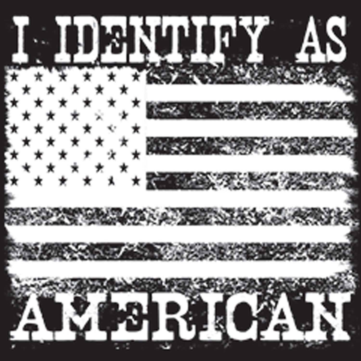 I Identify As American Printed T-Shirt-Black