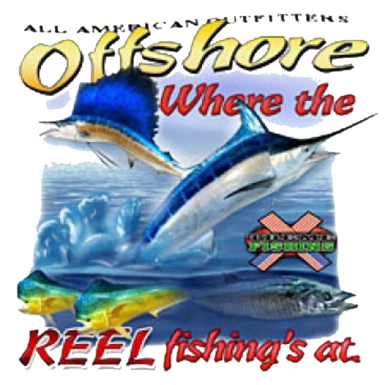 Offshore - Where The Reel fishing Is Printed T-Shirt Tall