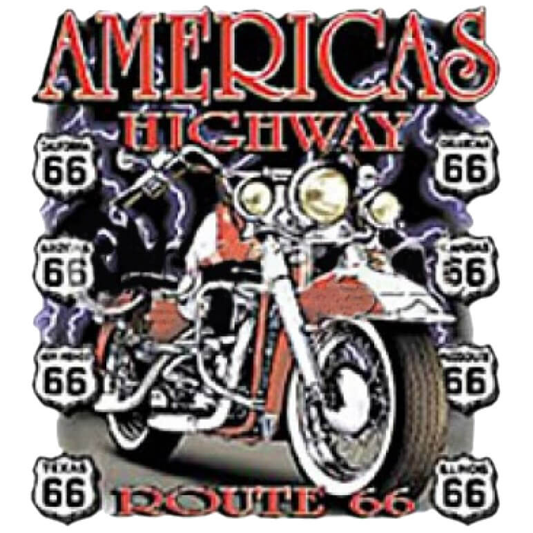 American Highway Motorcycle Printed T-Shirt