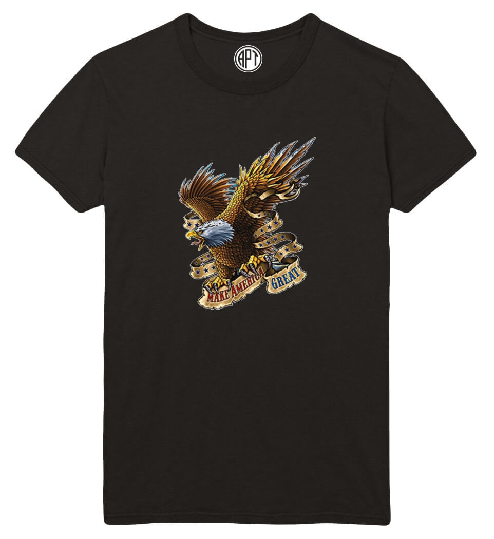 Eagle Make America Great Printed T-Shirt-Black