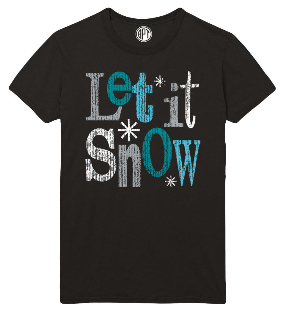 Let It Snow Printed T-Shirt-Black