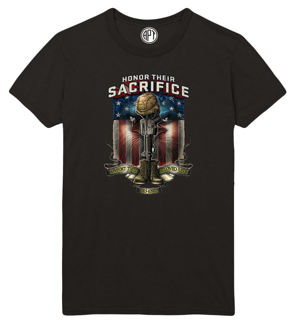 Honor Their Sacrifice Printed T-Shirt-Black