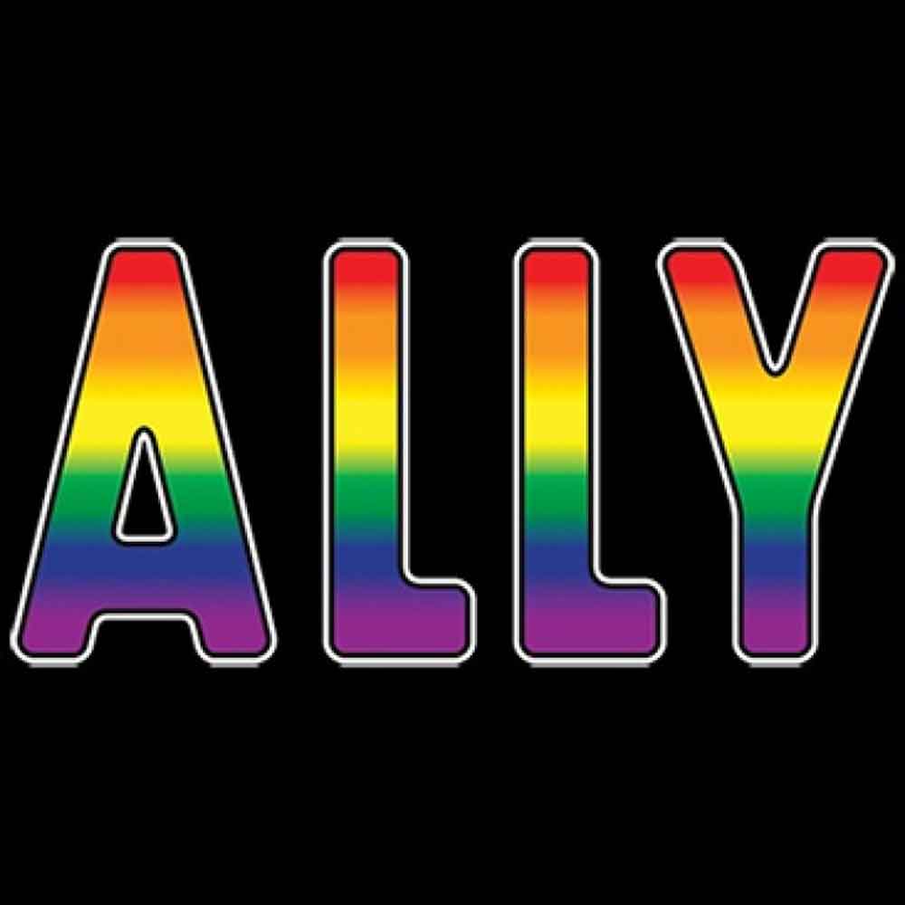 Ally Rainbow Printed T-Shirt-Black