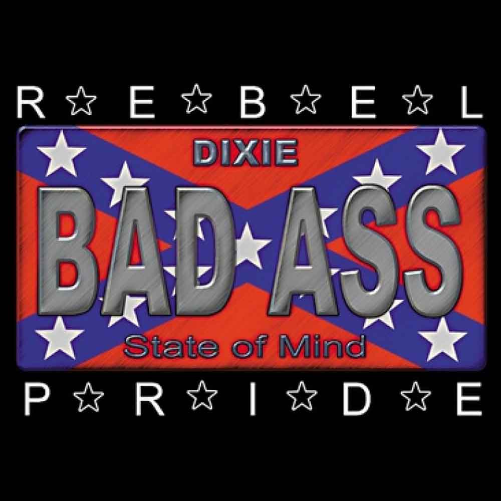 Rebel Pride Dixie Bad Ass Printed T-Shirt-White