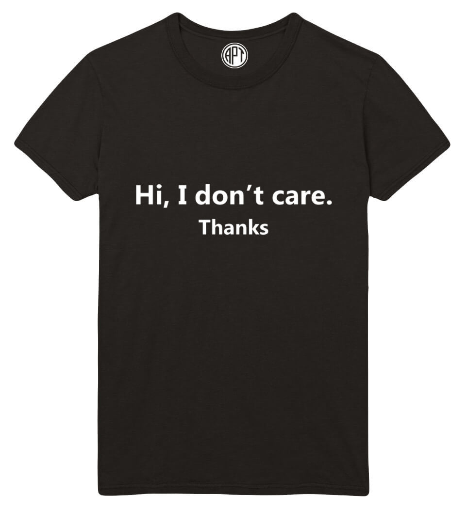 Hi I don't Care Printed T-Shirt-Black