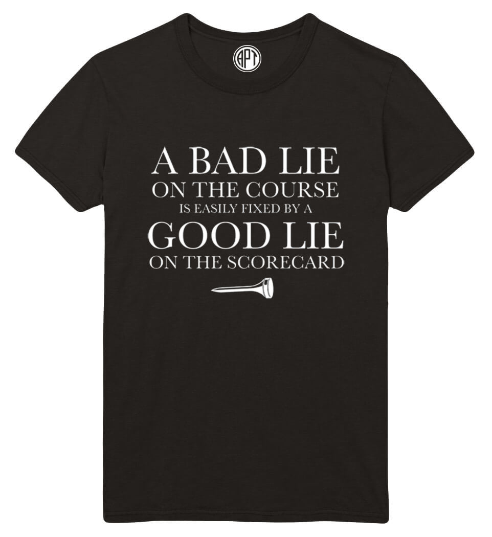 A Bad Lie on The Golfcourse Printed T-Shirt-Black