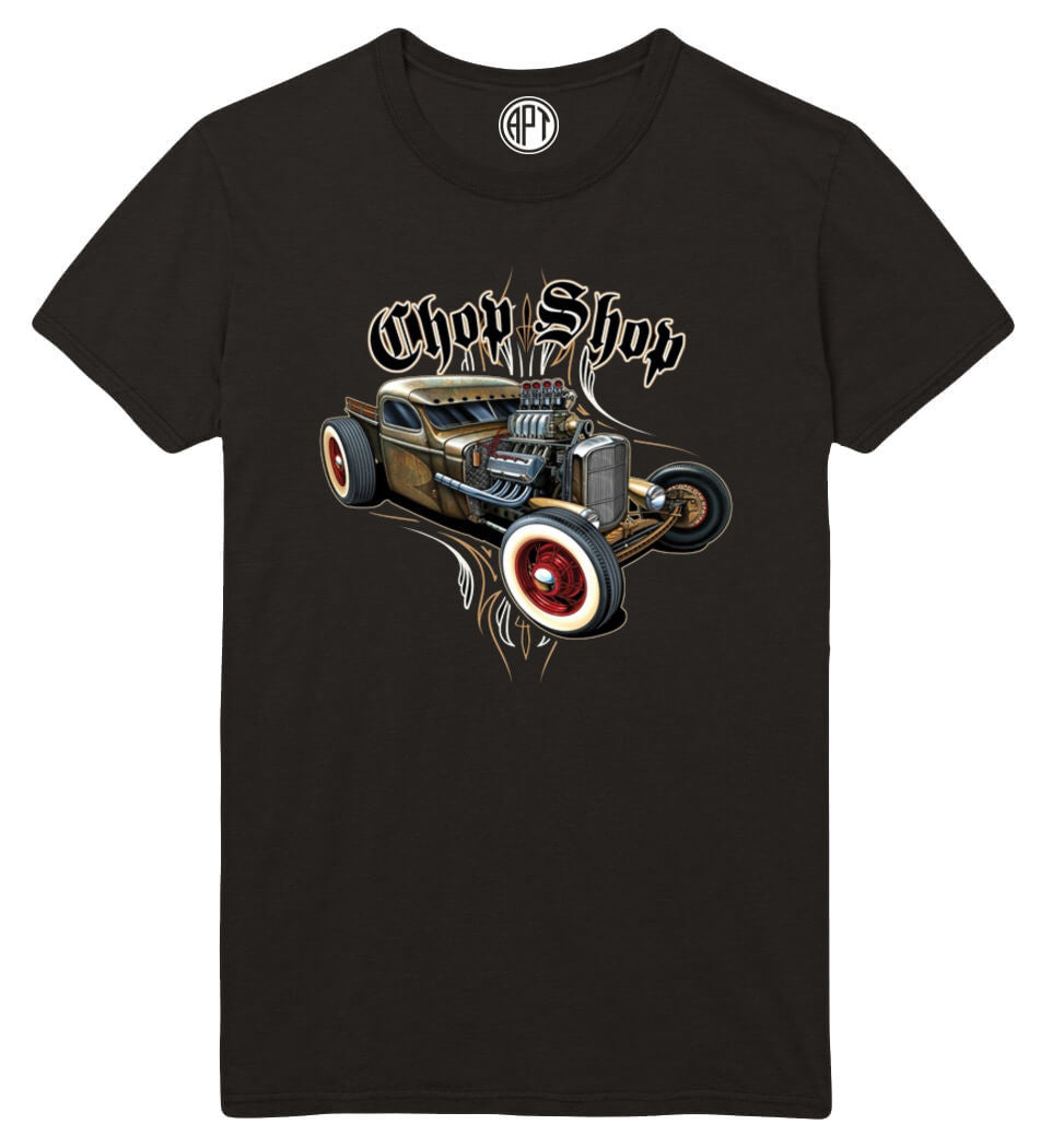 Chop Shop Hot Rod Printed T-Shirt-Black