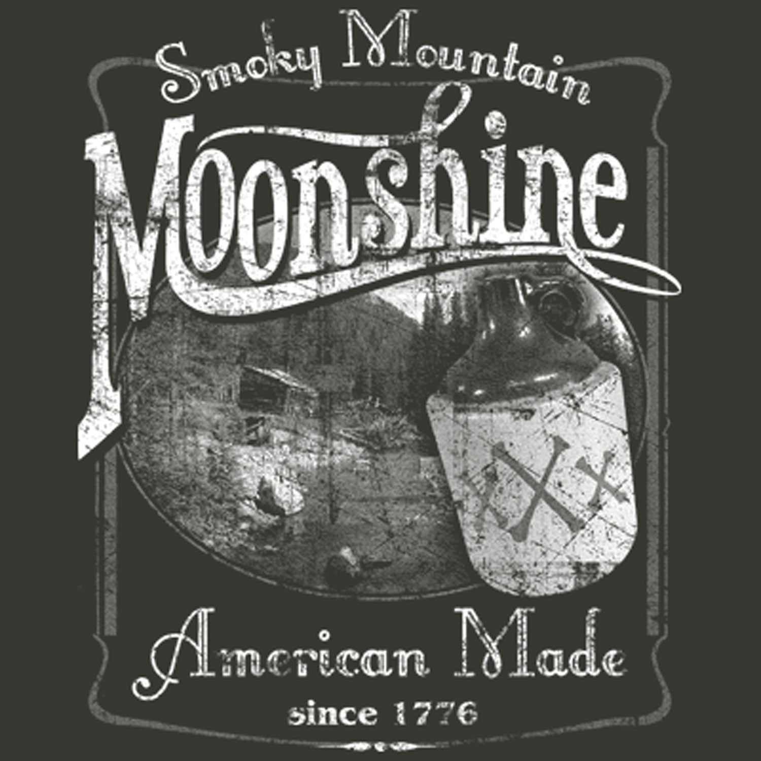 Smoky Mountain Moonshine American Made Printed T-Shirt-Black