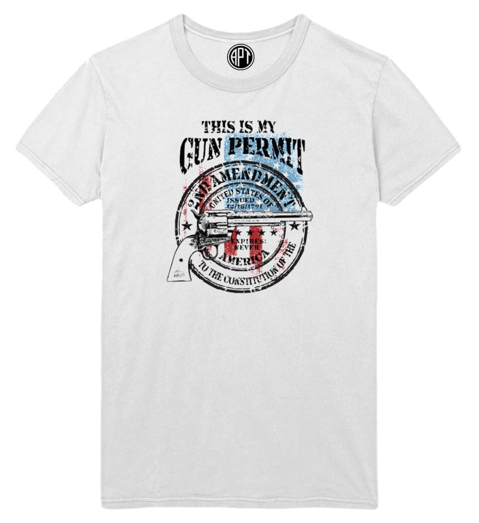 The Second Amendment is My Permit Printed T-Shirt-White