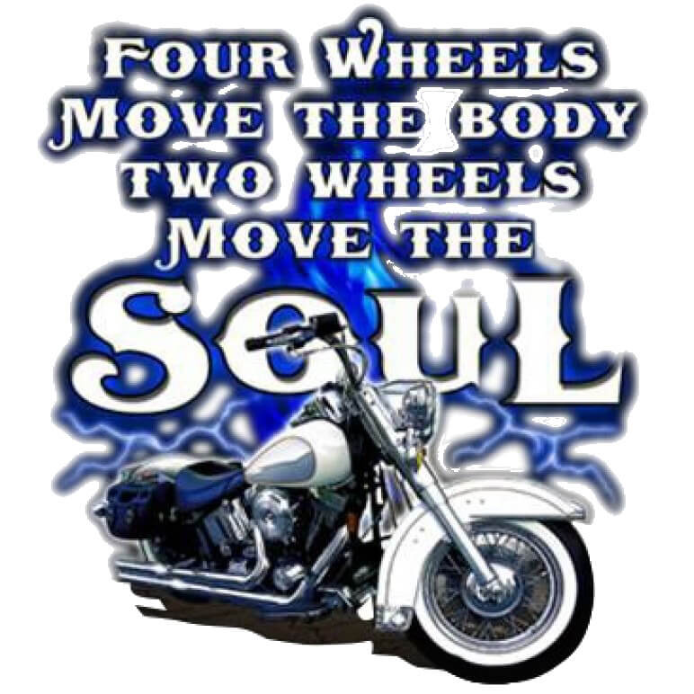 Two Wheels Move The Soul Motorcycle  Printed T-Shirt Tall