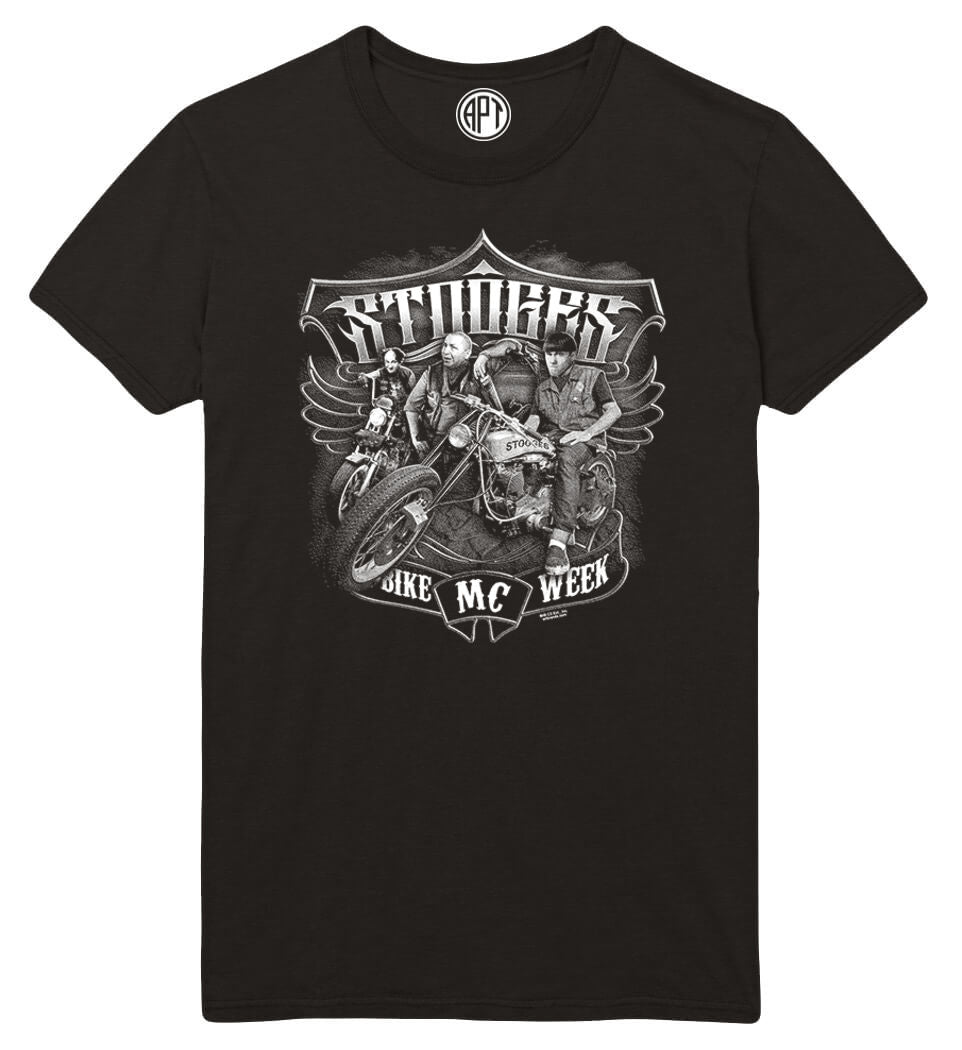 Stooges Bike Week  Printed T-Shirt-Black