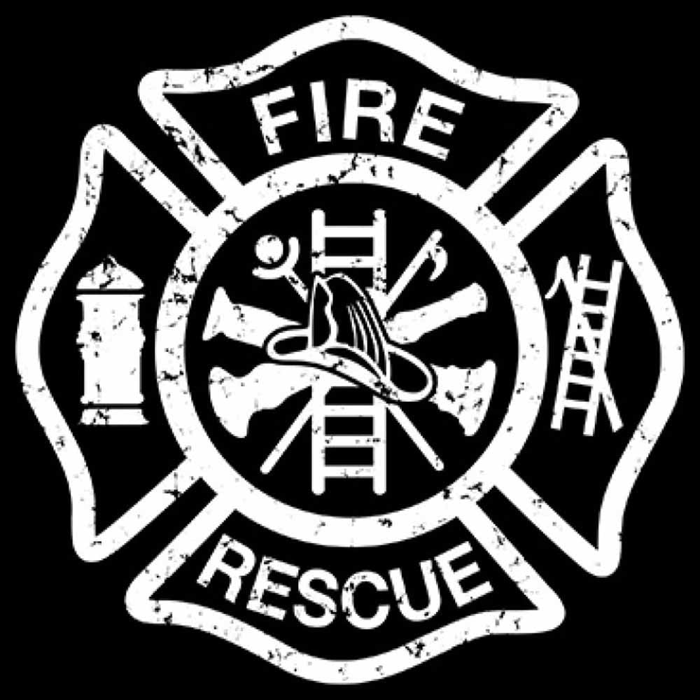 Fire Rescue Printed T-Shirt-Black