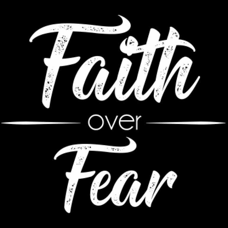 Faith Over Fear Printed T-Shirt-Black