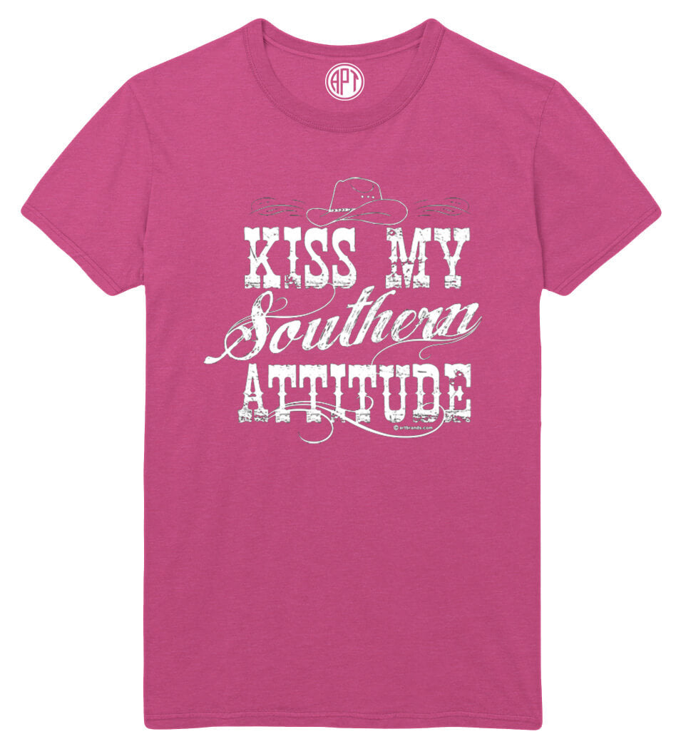 Kiss My Southern Attitude Printed T-Shirt