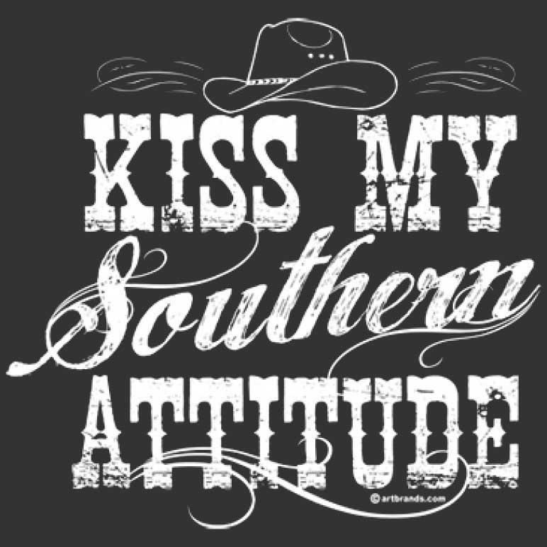 Kiss My Southern Attitude Printed T-Shirt-Sangria