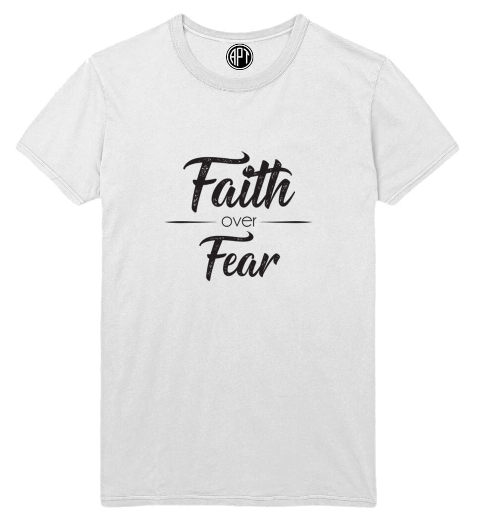 Faith Over Fear Printed T-Shirt-White