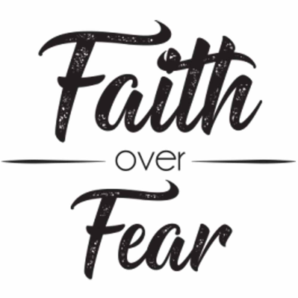Faith Over Fear Printed T-Shirt-White