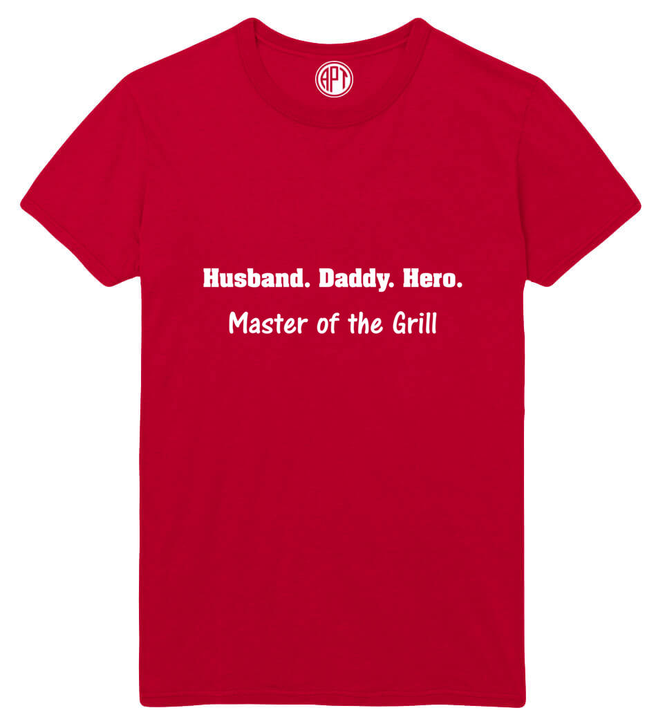 husband-daddy-hero Printed T-Shirt-Red