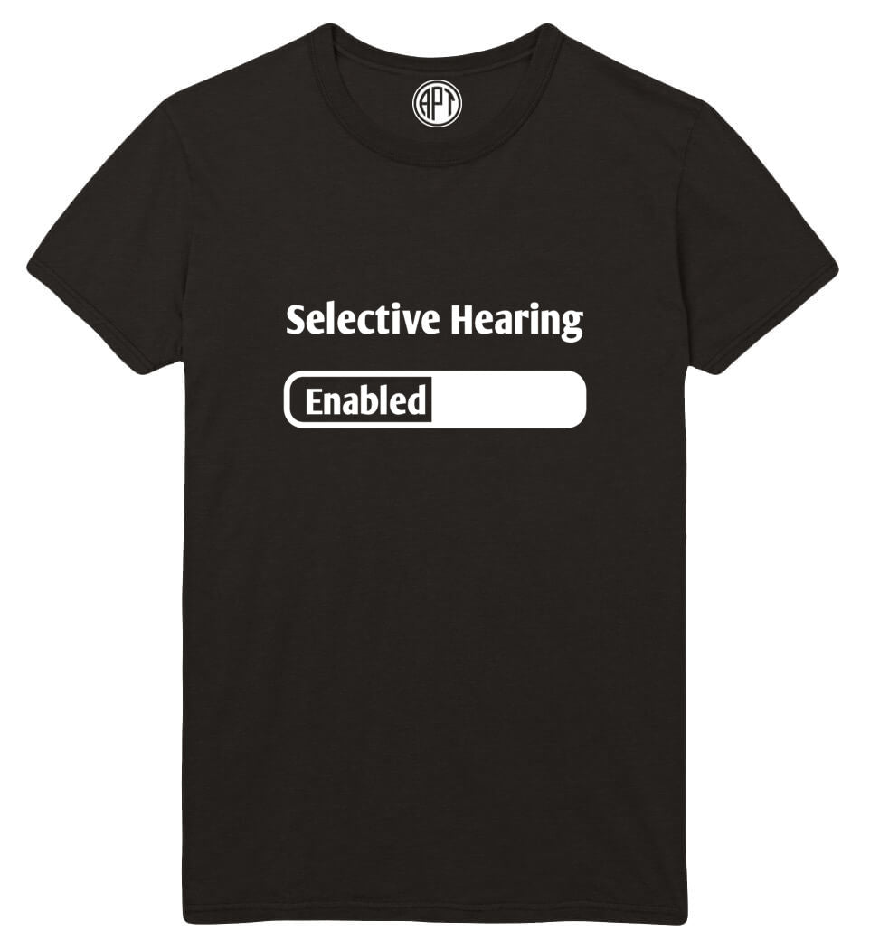 Selective Hearing Enabled Printed T-Shirt-Black