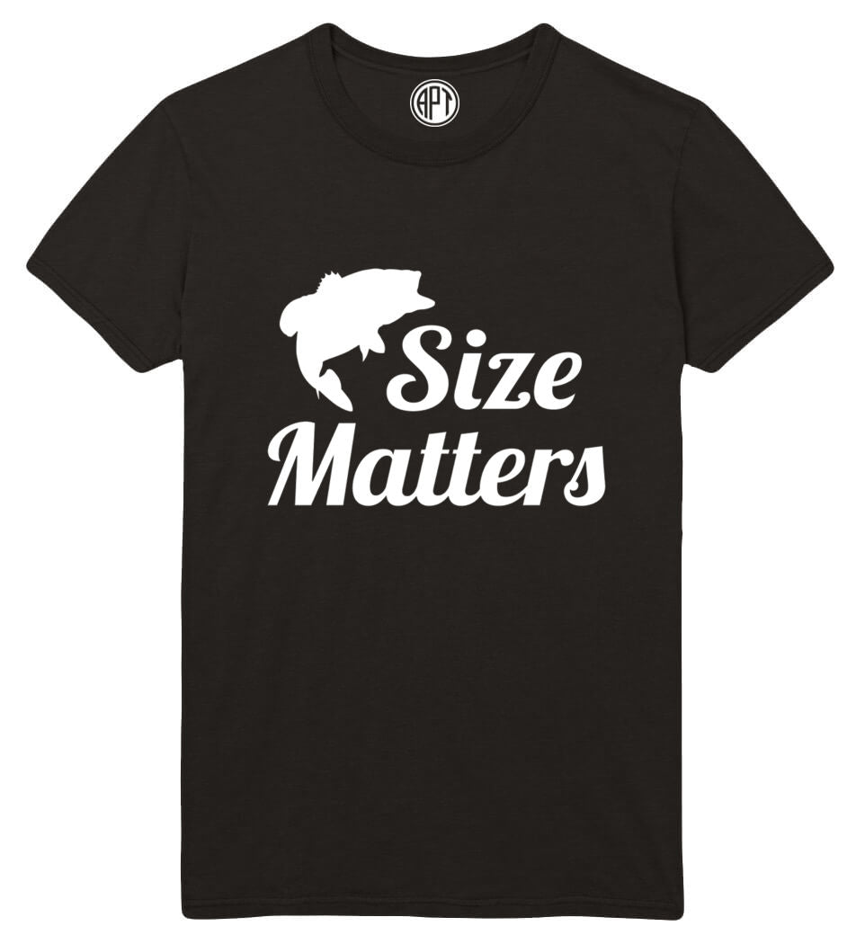Size Matters with Bass Fish Printed T-Shirt-Black